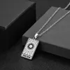 Stainless Steel Cards Pendant Necklace The Sun Divination Necklace Jewelry