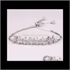 Charm sieraden drop levering 2021 sprankelende kubieke zirkonia kristallen bloemontwerp trekkracht zirkoniumarmbanden voor meisjes of bruiloft gikwe