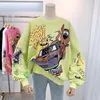 Herbst Cartoon Hoodies Frauen Tops Dünne Art Jumper Hoodie Herbst Winter Korea Mode Faulheit-Stil Mädchen Sweatshirt 211019