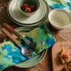 Mats Pads Green Tie Dye Printing Placemat Actieve Plaat Mat Isolatietabel Hoogwaardige Dubbellaags 32 * 45cm Bowls Platen Servies M