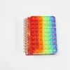 NEW!!! 18 Styles Tie Dye Rainbow Fidget Spiral Notebook A5 Push Bubble Cover Notebooks School Stationery Kids Girls Boys Christmas Gift Toys DHL Fast