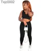 Women Two Pieces Pants Designer Slim Sexy Sleeveless Pants Casual Sports Vest Solid Colour Sportwear 5 Colours