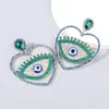 Tachuelas Arrivals Trendy Brand Big Heart Hollow Out Eye Inlay Multicolor Ab Crystal Pendientes para Mujeres Niñas Joyería de moda