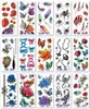 Butterfly 3D Tattoo Flowers Leaf Stickers Temporary for Women Kids Colorful Body Art Tattoos