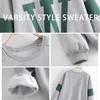 Sweatshirt XL Plus Size English Alphabet Printed Women Hoodies Student Campus Style Casual Loose Long-Sleeved O-Neck Tops 210809