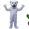 Traje de la mascota del oso polar de alta calidad Trajes de personajes de dibujos animados de Navidad de Halloween Traje Folletos publicitarios Ropa Carnaval Unisex Adultos Traje