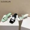 suojialun 2021新しいブランドの女性のスリッパ薄い夏の屋外のビーチサンダルの靴のレディースエレガントなぞきつま先スライドフリップフロップK78