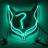 Anime Gensshin Impact Decor japoński Fox Neon Light Cosplay Halloween Party LED Maska Dance DJ Payday Costume Rekwizyty