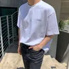 IEFB Summer Short Sleeve T-shirt Men's Korean Round Neck Letter Printting Tee Tops Trend Loose Casual Men's Clothing 210524