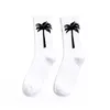 Sokak moda mutlu komik hindistancevizi palmiye ağacı zengin pamuklu yetişkin orta buzağı mürettebat çoraplar kumlu plaj renkli yaprak erkekler