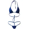 Women's Swimwear Micro Bikini 2021 Mayo Sexy Solid Color Hanging Neck Tiny Girl Beach Sun Bath Women Swimsuit Biquini Mini Bikinis