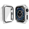 Protecteur d'écran en verre étui bling pour Apple Watch 6 étuis 44mm 40mm iWatch 42mm 38mm diamant pare-chocs couverture accessoires avec boîte