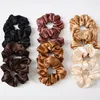 Mulheres Silk Scrunchie Elastic Handmade Multicolor Hair Band Titular De Cabelo Cabeça Acessórios Cetim Cor Sólida