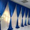 2020 nueva llegada de abril 3m H x6mW azul real frente Nomantic Swag cortinas para telón de fondo decoración para fiesta de boda