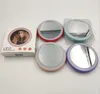 Portable Mini Makeup Spegel Kompaktficka Två-sidiga Fällbara Speglar med LED Light Cosmetic Spegel för gåva