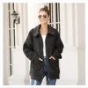Kış Peluş Palto Kadınlar Casual Turn Aşağı Yaka Uzun Kollu Fermuar Kalın Sıcak Ceket Faux Kürk Kabarık Palto Bayanlar Artı Boyutu 210507