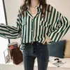 Fashion Womens and Blouses Elegant Striped Blouse Chemit Long Sheve Women Shirts Plus Taille Tops 1728 50 210415