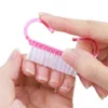 Groothandel 6.5 * 3,5 cm Pink Nail Art Stofborstels Gereedschap Schoon Manicure Pedicure Tool Nagels Accessoires Fingernail Schoonmaken Borstels