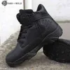 Hiver hommes bottes tactiques militaires imperméable en cuir véritable à lacets noir désert Combat armée bottine chaussures de travail pour hommes 210820