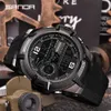 SANDA Top Brand Dual Display Wrist Watch Men Watches Male Clock Military Sport Wristwatch Outdoor Waterproof Relogio masculino G1022