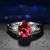 Mens Rings Crystal natural red blue green pink zircon ring Lady Cluster styles Band