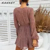 Loose Wide Leg Print Rompers Womens Jumpsuit New Spring Fashion Long Sleeve Button Romper Dress Summer Beach Chiffon 210412