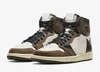 Authentiek Fragment 1 Donkere omgekeerde mokka schoenen Hoge OG SP Militair blauw Zwart Phantom WMNS Golf Olive Sail Universiteitsblauw Verlegen roze Outdoor sneakers met doos