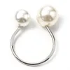 Anillo de perlas exageración moda en forma de U anillo de oro ajustable con apertura para mujer Nueva joyería bisutería ajustable