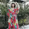 Bohème imprimé caftan femmes maillots de bain tunique plage couvrir Saida de praia maillot de bain bikini couvertures paréo sarong # Q944 210722