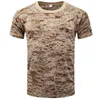 男性の戦術軍の軍の迷彩Tシャツ半袖夏のカジュアルティーOネックトップシャツストリートウェア服210707