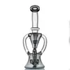 Hookahs Glass Bong Recycler Dab Rig Water Pipes Transparent Black color height 9 Inch 14mm Joint With high Quality Quartz Banger