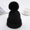 Winter Hats for Women Men Rabbit Fur Ball Beanies Knitted Solid Color Hat Girls Autumn Female Beanie Warm Bonnet Casual Cap