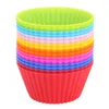 7 cm Silikon Muffin Cupcake Kalıpları Kek Kupası Yuvarlak Şekil Bakeware Maker Pişirme Kalıp Renkli Tepsi Pişirme Kupası Astar Kalıpları 9 Renkler RRA8038