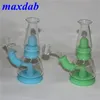 Verre Bong narguilé Glow In The Dark Silicone Dab Rig Bécher Bongs Conduites D'eau Plates-formes Pétrolières avec 14mm Bol En Gros