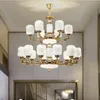 Grande lampadario per edificio duplex Lampadario cinese per soggiorno hotel di lusso villa edificio lampada tromba delle scale Lampadari lunghi