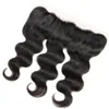Body Wave 13x4 Lace Frontal Closure with Baby Hair Brazilian Remy Human Hair Natural Color Pre Plucked