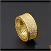 Band Drop Delivery 2021 Mens Hip Hop Gold Jewelry Fashion Gemstone Simulation Diamond Iced Out Rings For Men 1O3Bw