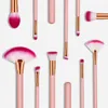 Härliga Rosa Makeup Brushes Set 4/10 st Borstverktyg Trähandtag Mjukt hår för ögonskugga Blush Highlighter Loose Powder Cosmetics Tillbehör