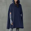 Mulheres Casacos Mulheres Casacos Outono Inverno Capuz Capuz Solto Sólido Plus Size Outwears Básico Partido 5XL