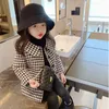 Hiver Filles Vestes En Laine Enfants Plaid Épaissir Manteaux Enfants Automne Vêtements Chaud Casual Outwear Longue Veste Parkas 211011