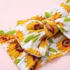 24 PC / LOT Floral Prints Wide Baby Turban Głowy Okładki, Ribbed Kabel Dzianiny Łuki Nylonowe Opaski dla Dzieci Dziewczyny Nakrycia głowy