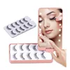 Bärbara LED Eyelash Förvaringslådor med spegel Falsk Eyelash Holder Case Organizer Box Makeup Tool