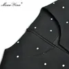 Robe de créateur de mode robe d'été pour femmes col en V points Bowknot robes noires 210524