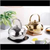 Werkzeuge Trinkgeschirr Küche, Esszimmer Bar Hausgarten Drop Lieferung 2021 0Dot9L Edelstahl Teekanne Topf Wasserkocher mit Blatt-Ei Filterkaffee