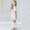 ファッションガールズクラシックスプリングデザインデザイン服プリンセスキッズエレガントドレス3-8歳の女の子パーティーと結婚式Q0716