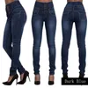 Kadın Kot Varış Denim Kalem Pantolon Streç Yüksek Bel Düğmesi Slim Fit Skinny Zarif Bayan Giyim 210708