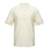 Koszulki męskie Pościel z krótkim rękawem Oddychające męskie Baggy Casual Shirts Slim Fit Solid Bawełniane Koszule Męskie Pullover Tops Bluzka 210707
