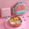 Robot Modellazione del pranzo Box per bambini in acciaio inossidabile a microonde scolastico 304 compartimenti bento scatola insalata di frutta box9400573