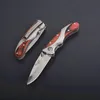 Eagle Pocket Folding Knife 5Cr15Mov Mirror Polish Drop Point Blade Wood + Steel Handle EDC Tactical Knives