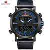 Men's Sports Watches Leather Band Waterproof Quartz WristWatch Male LED Digital Analog Clock Reloj Hombre Wristwatches